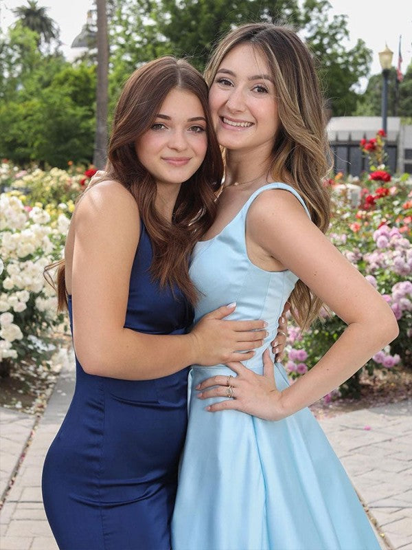 Vestidos de satén con volantes, tirantes, sin mangas y corte princesa