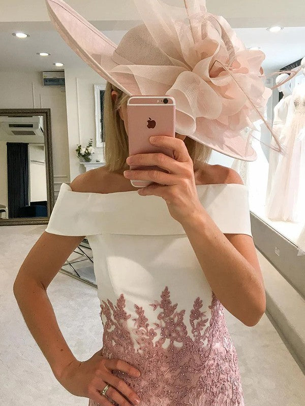 Abiti da madre della sposa a tubino/colonna in pizzo, senza maniche, con spalle scoperte e lunghezza tè