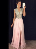 Abiti lunghi fino a terra in chiffon 30D con paillettes, senza maniche, stile principessa/a trapezio