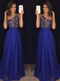 Abiti in chiffon con perline, senza maniche, monospalla, lunghi fino a terra, stile A/Principessa
