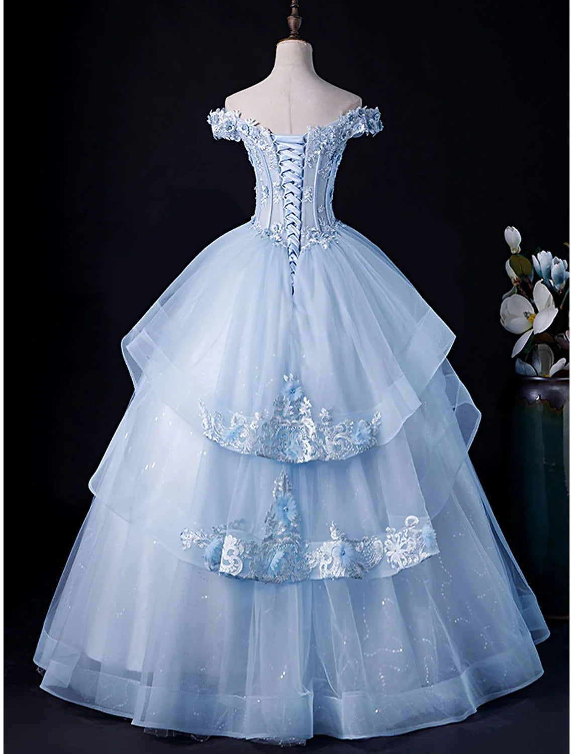 Vestido de noche minimalista, formal, para invitados de boda, largo hasta el suelo, sin mangas, hombros descubiertos, de tul, sin espalda, con pliegues y apliques.