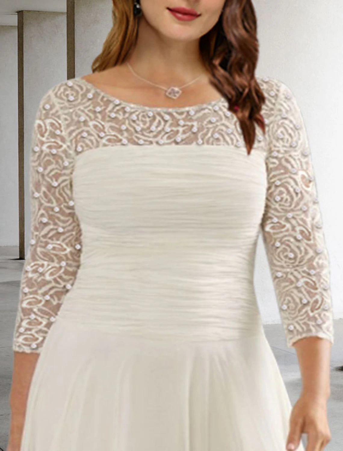 Abiti da cerimonia per la madre della sposa, eleganti, in chiffon, con scollo a V ...