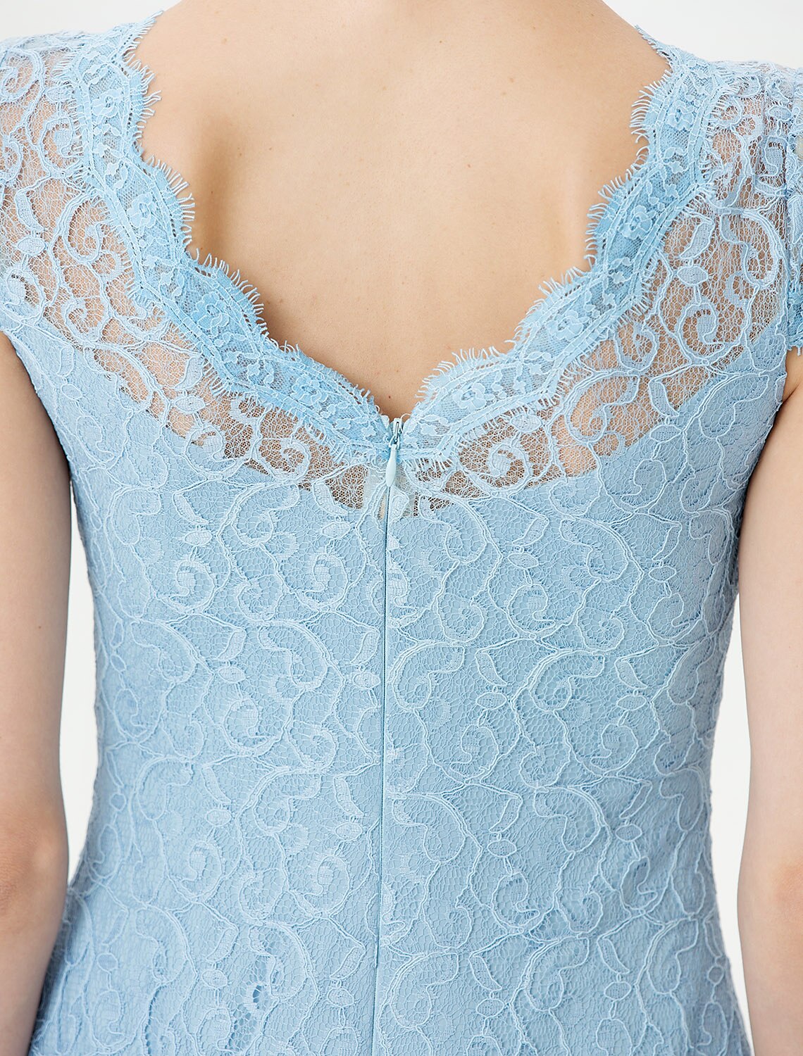 Abito da madre della sposa a tubino/colonna, elegante, con scollo a V, lunghezza al pavimento, in pizzo, maniche corte, senza pizzo