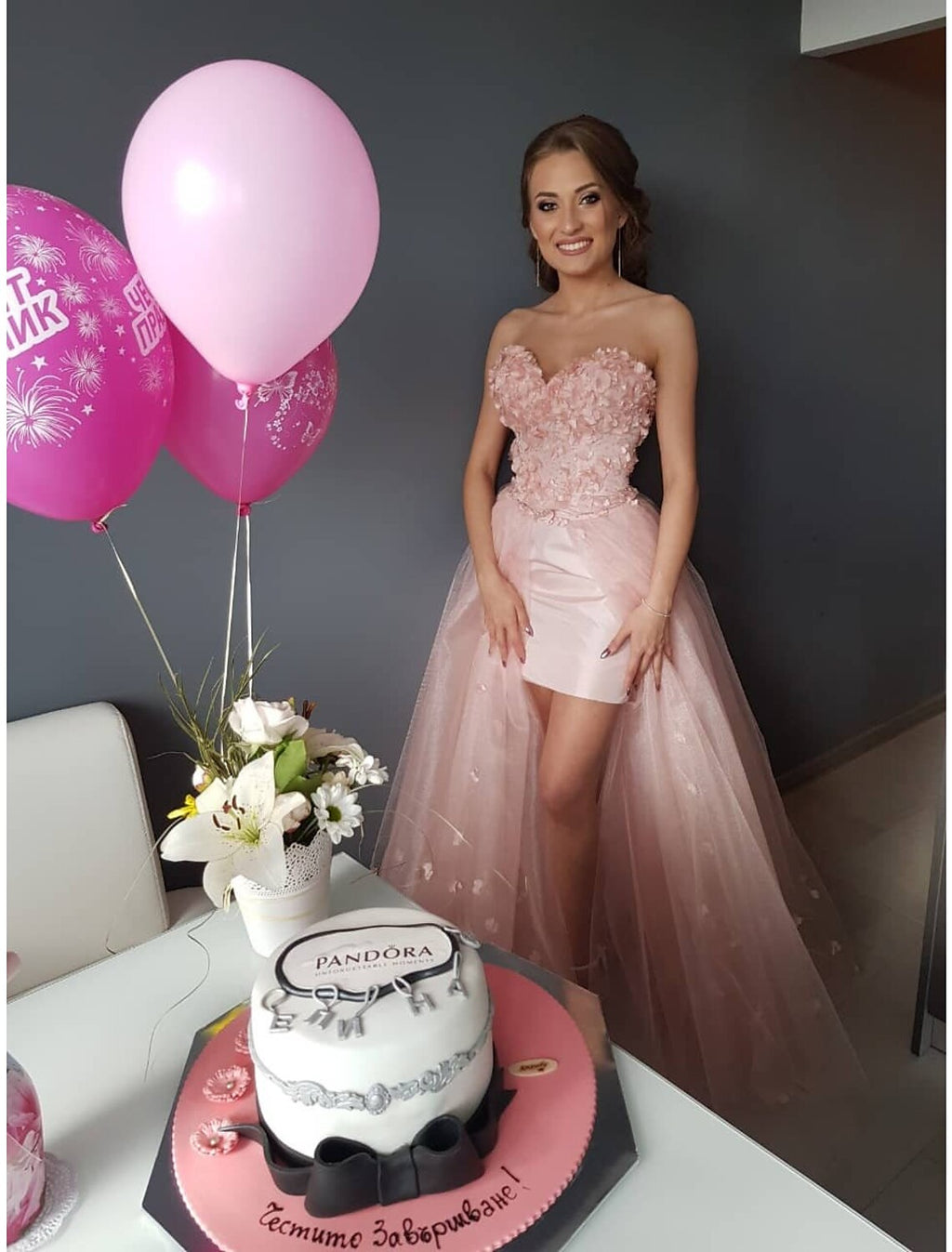 Abiti da ballo a tubino / colonna, abiti da ballo a sirena, da sposa, da festa, senza maniche, con strascico a ruota, in tulle con applicazioni ricamate