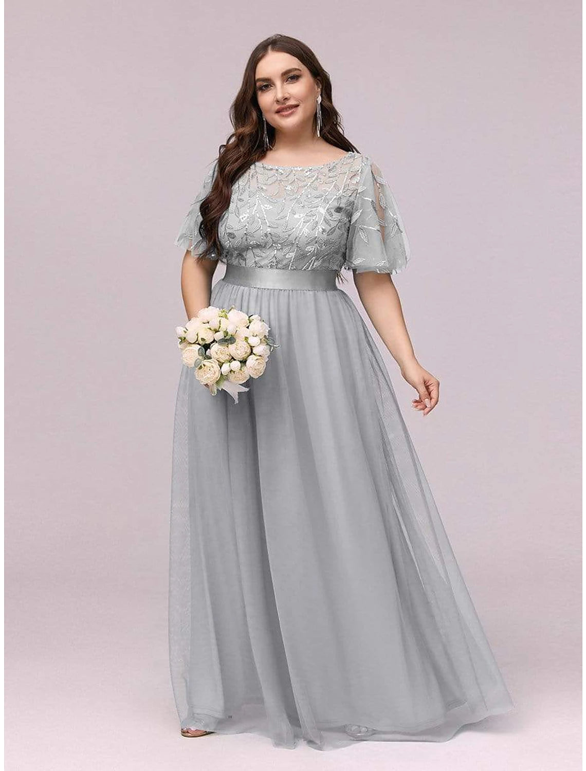 A-Line Prom Dresses Floral Dress Wedding Guest Party Wear Floor Length – JiMiss Dresses
