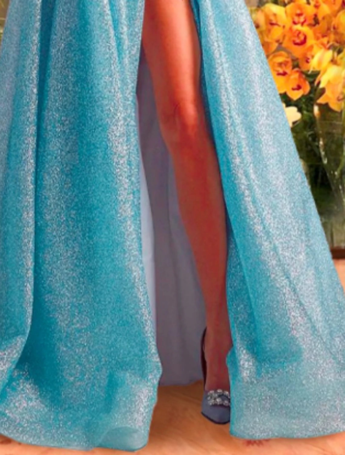 Abiti da ballo a trapezio, scintillanti e brillanti, abito da ballo, abito da gala con cravatta nera, lunghezza al pavimento, senza maniche, scollo a cuore, tulle con pieghe glitterate e spacco