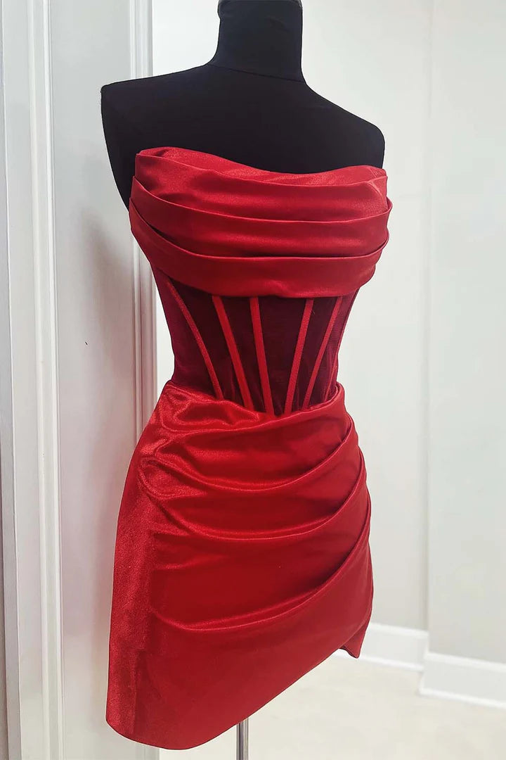 Sheath/Column off shoulder transparent tight corset short/mini back to school dress