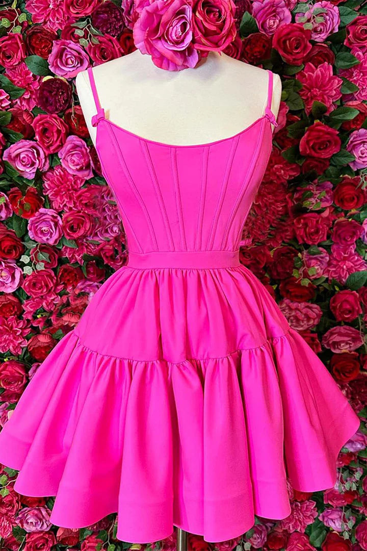 Vestido de regreso a clases con corsé ajustado en forma de A 