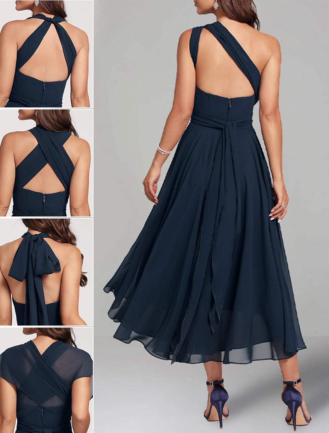 Jimiss Blue convertible infinity chiffon dress