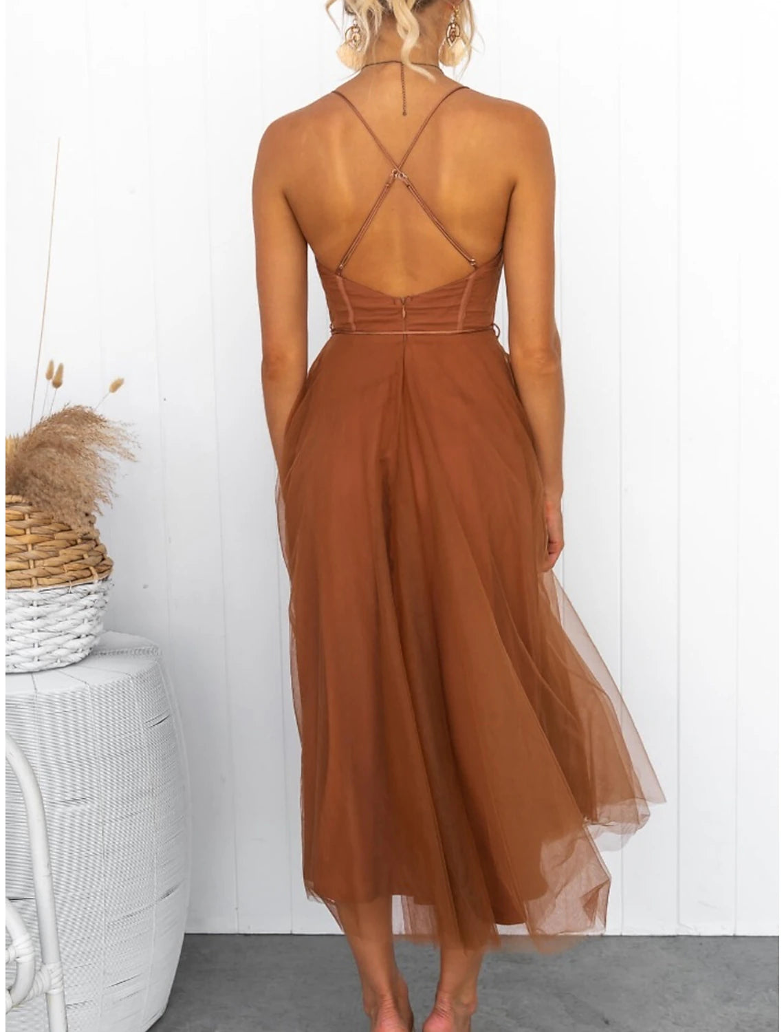 Women's Prom Dress Party Dress Homecoming Black Dress Corset Dress Long Dress Maxi Dress Black Pink Brown Sleeveless Pure Color Mesh Summer