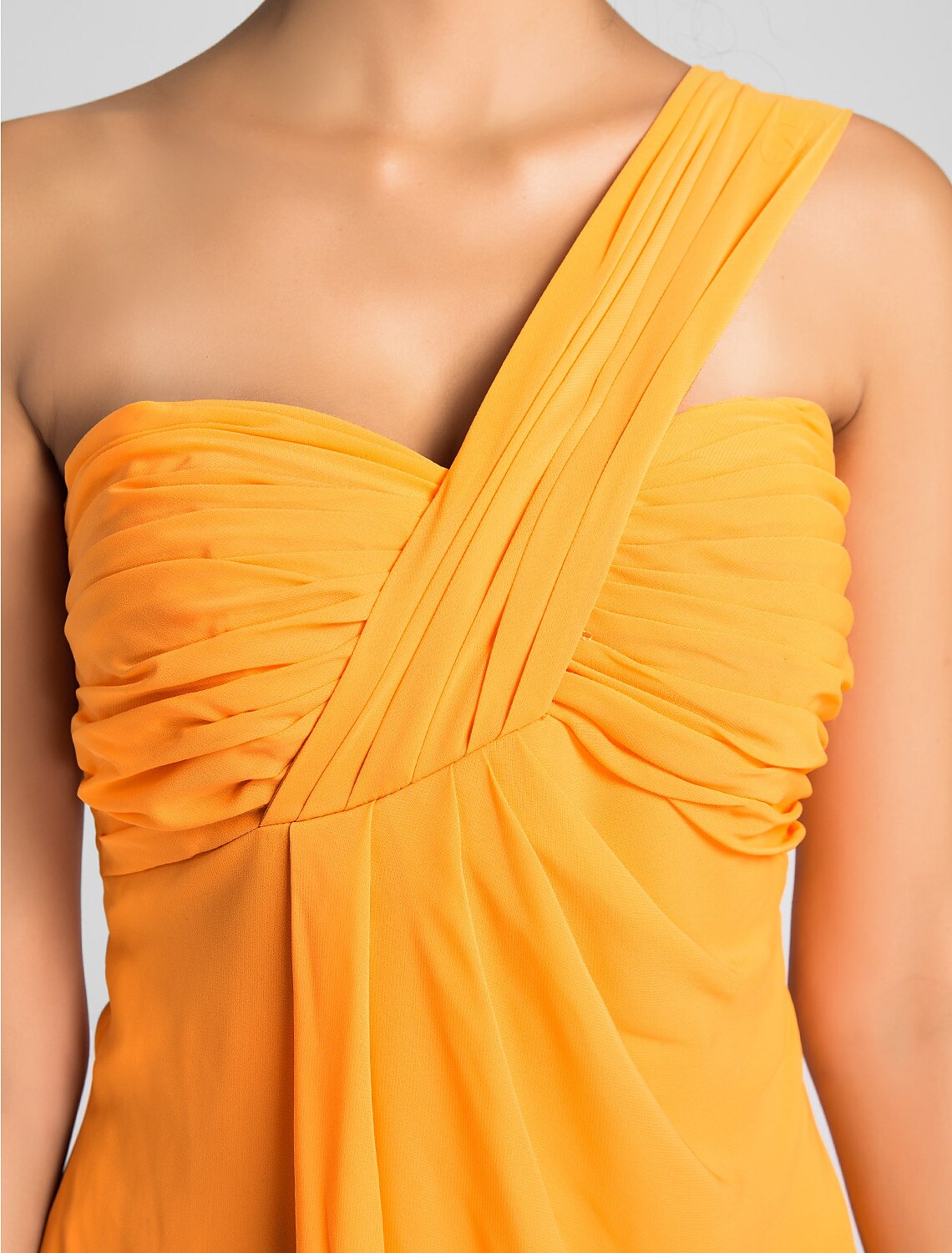 Vestido de baile / Vestido de dama de honor de corte A Un hombro / Escote corazón Sin mangas Sexy Hasta la rodilla Gasa con entrecruzamiento / Drapeado / Drapeado lateral