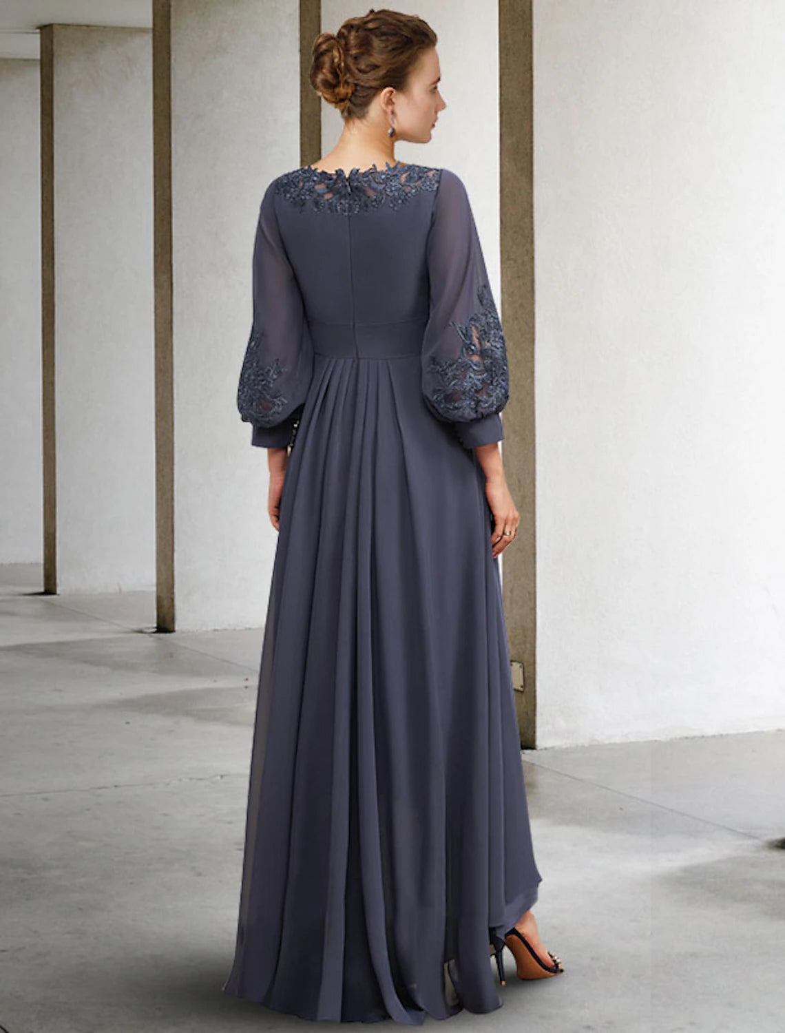 Stormy Chiffon A-Line High-Low Evening Dress