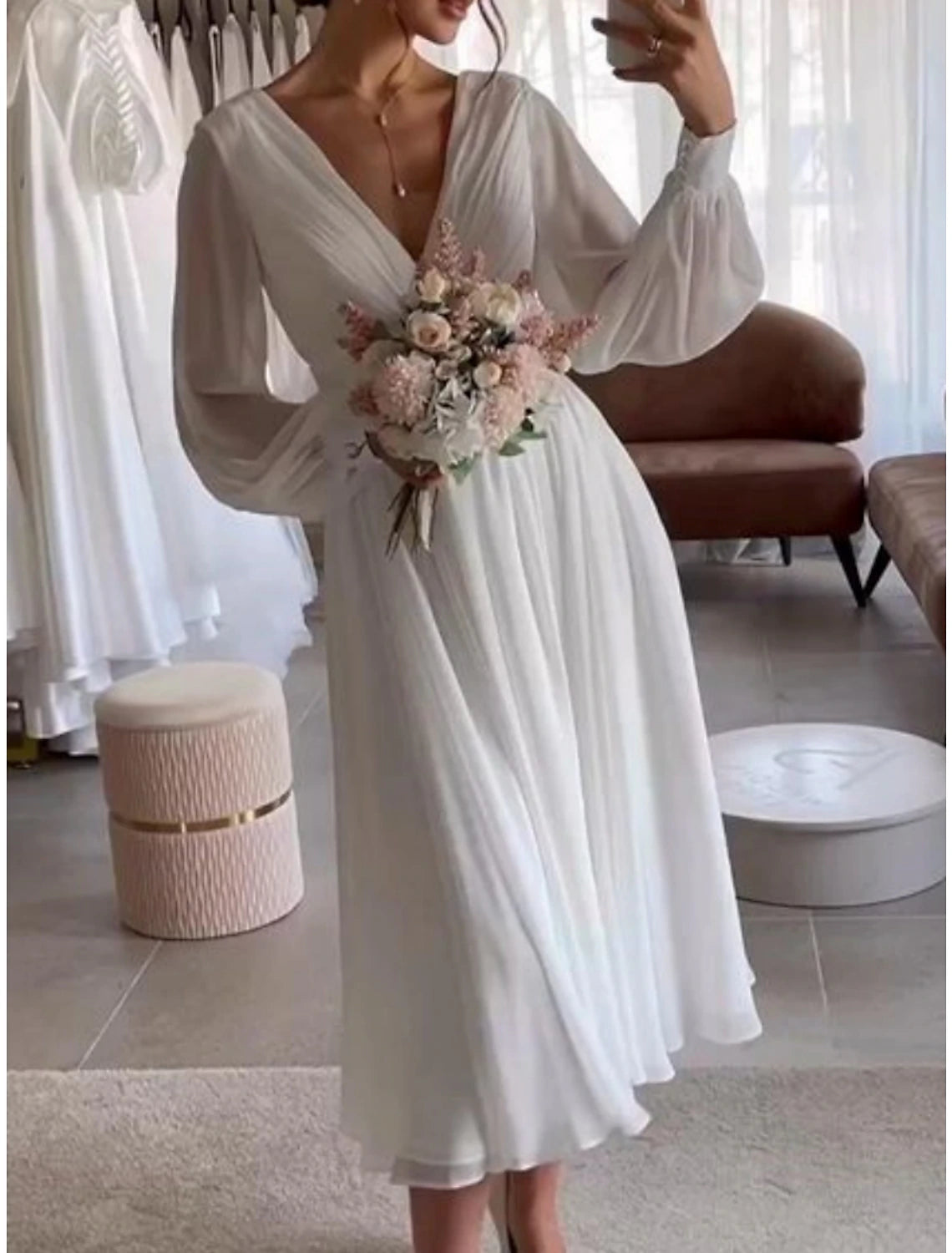 Vestidos de novia sencillos para despedida de soltera, vestidos de novia con brillo y destellos, vestido de fiesta, hombros descubiertos, sin mangas, hasta la rodilla, vestidos de novia de satén con pliegues y apliques.