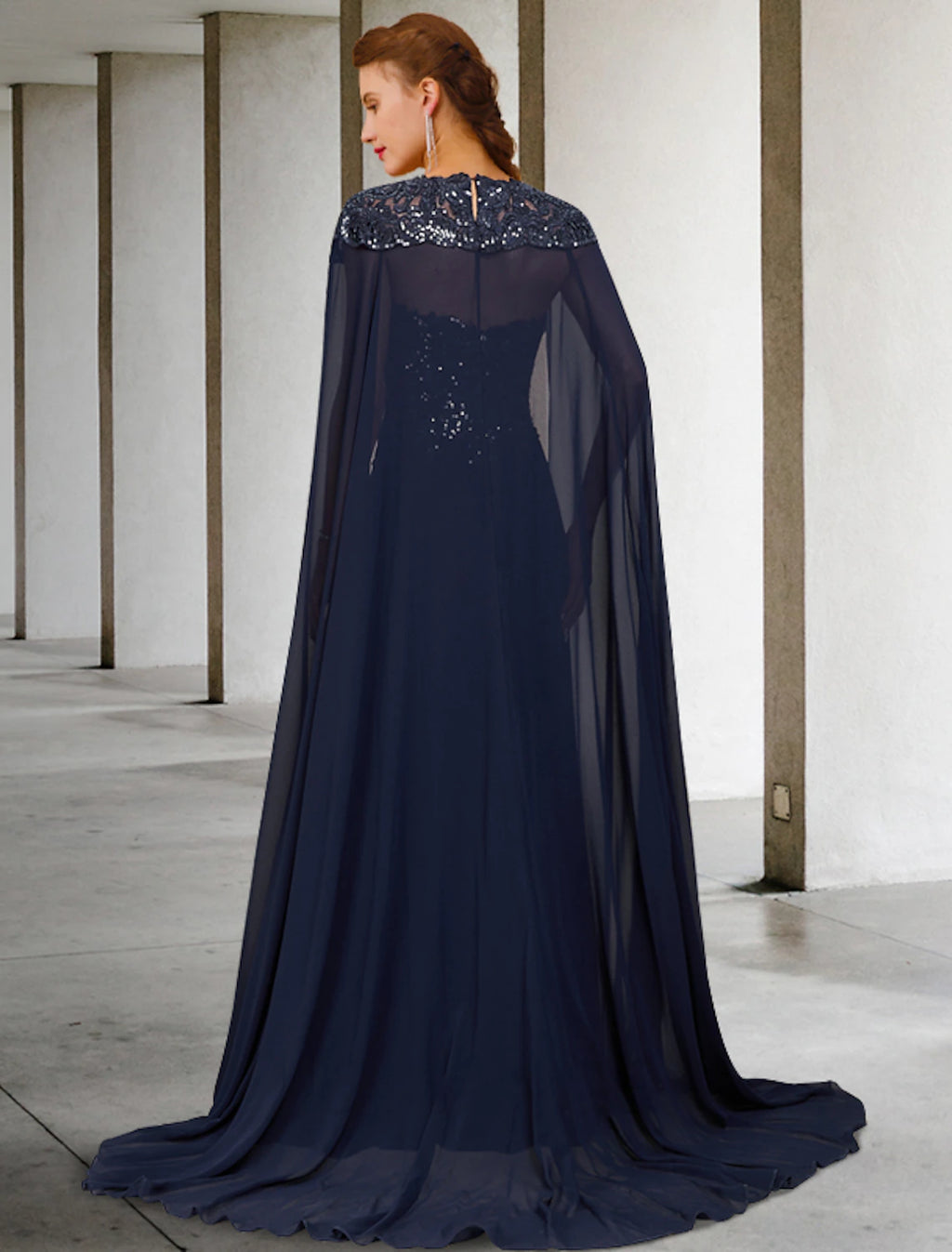 Vestido de madre de la novia de dos piezas, corte A, estilo vintage, elegante, sin tirantes, largo hasta el suelo, de gasa, con encaje y lentejuelas, sin mangas y apliques de lentejuelas.