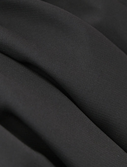 Abito da sera a trapezio, stile impero, nero, taglie forti, per le feste, per gli invitati alle nozze, lungo fino al pavimento, maniche lunghe, scollo a V, in chiffon, schiena a V con spacco, colore puro