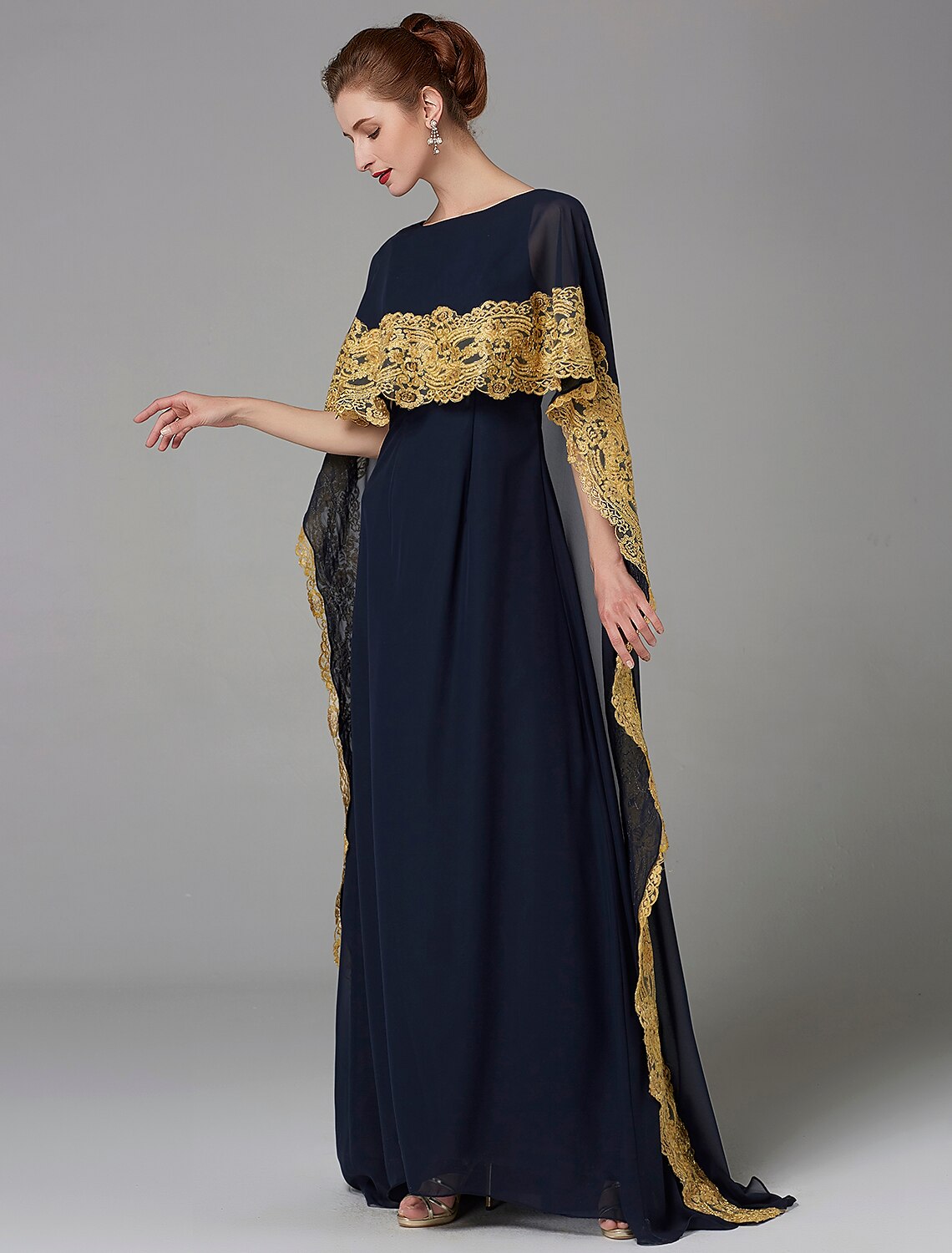 Abito da sposa a trapezio, elegante, in chiffon, con scollo a barchetta, senza maniche, in pizzo, taglie forti