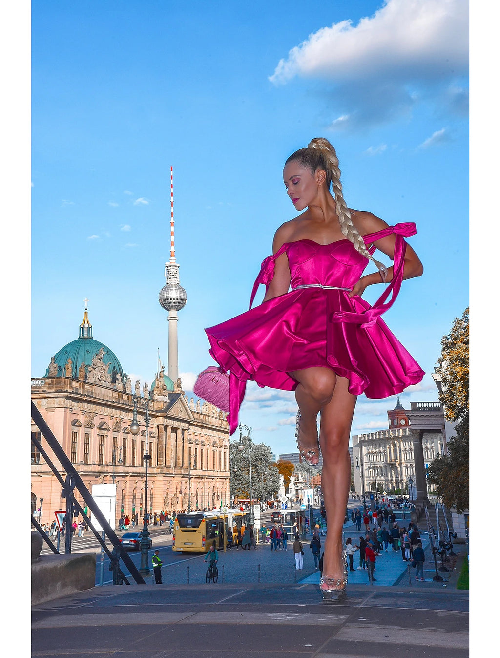 Pink Satin A-Line Short Evening Dress with Sweetheart Neckline & Back Zip