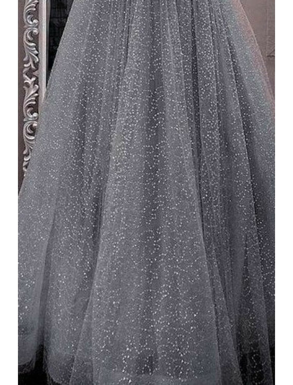 Vestidos de fiesta de corte A, brillantes y con brillo, para cumpleaños, hasta el suelo, sin mangas, con tirantes finos, de tul y cristales brillantes.
