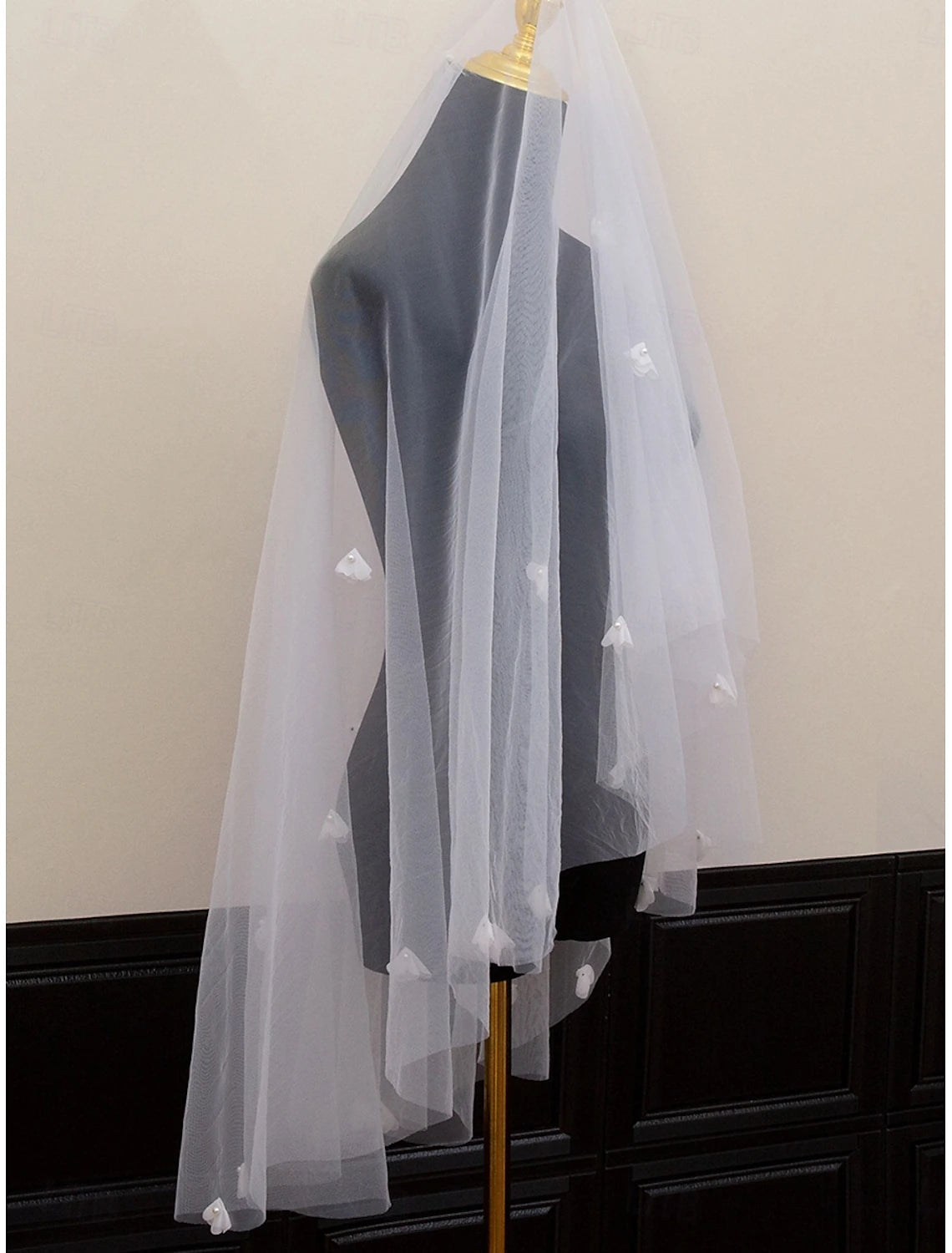 Jimiss - Velo de novia de una sola capa, contemporáneo y de moda, con lazo.