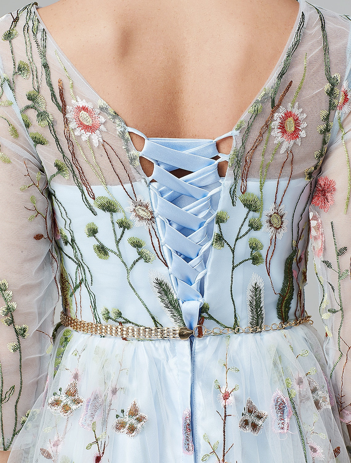 Abito da sera a trapezio, abito da festa, abito floreale, abito da festa, abito da ospite per matrimoni, lunghezza al pavimento, manica a 3/4, scollo a V, pizzo con ricamo 2025