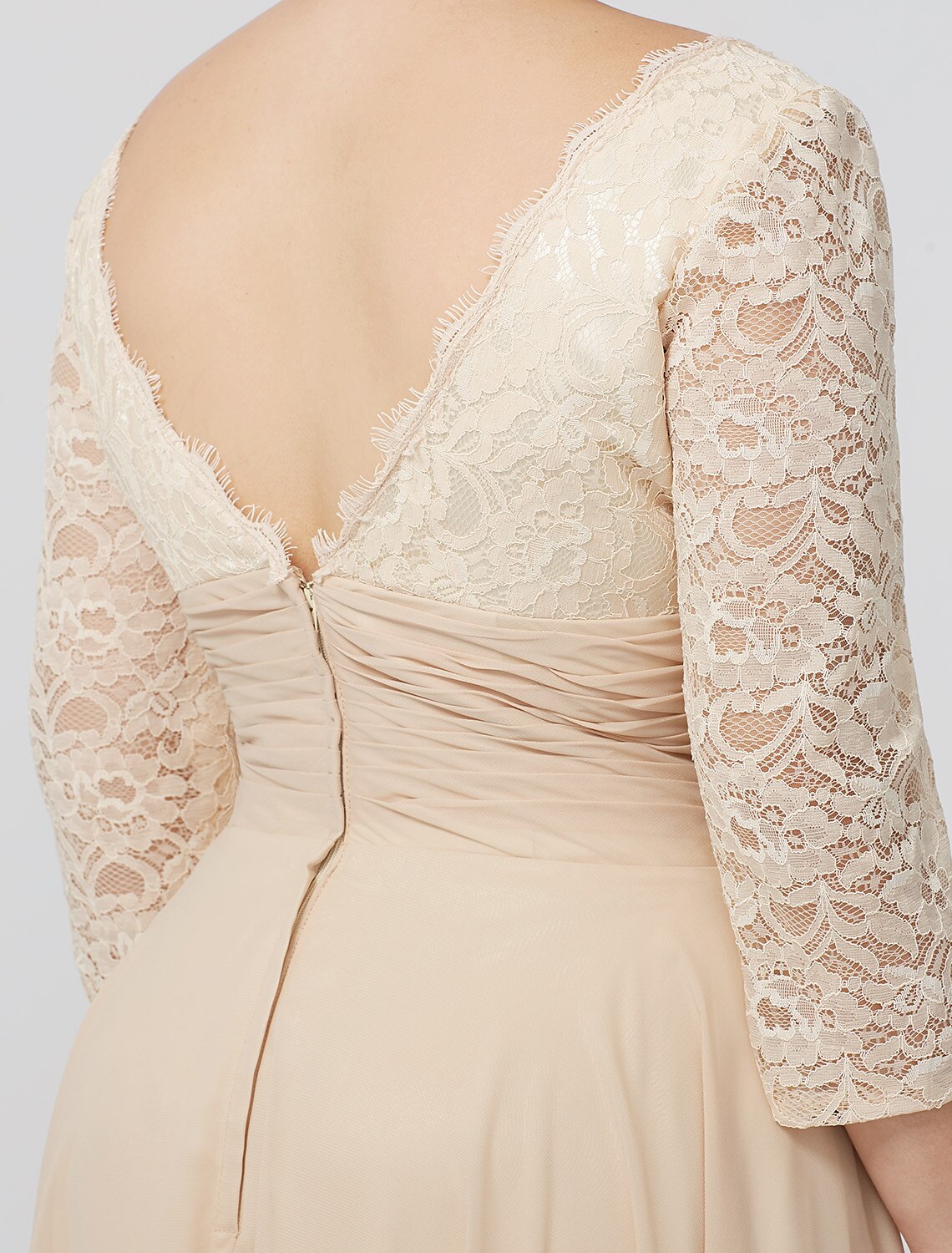 Vestido de madre de la novia con corte tubo/columna, formal, clásico y atemporal, elegante y lujoso, talla grande, escote cuadrado, largo hasta el suelo, gasa, encaje metálico, manga 3/4, sin mangas, con faja/cinta y flores