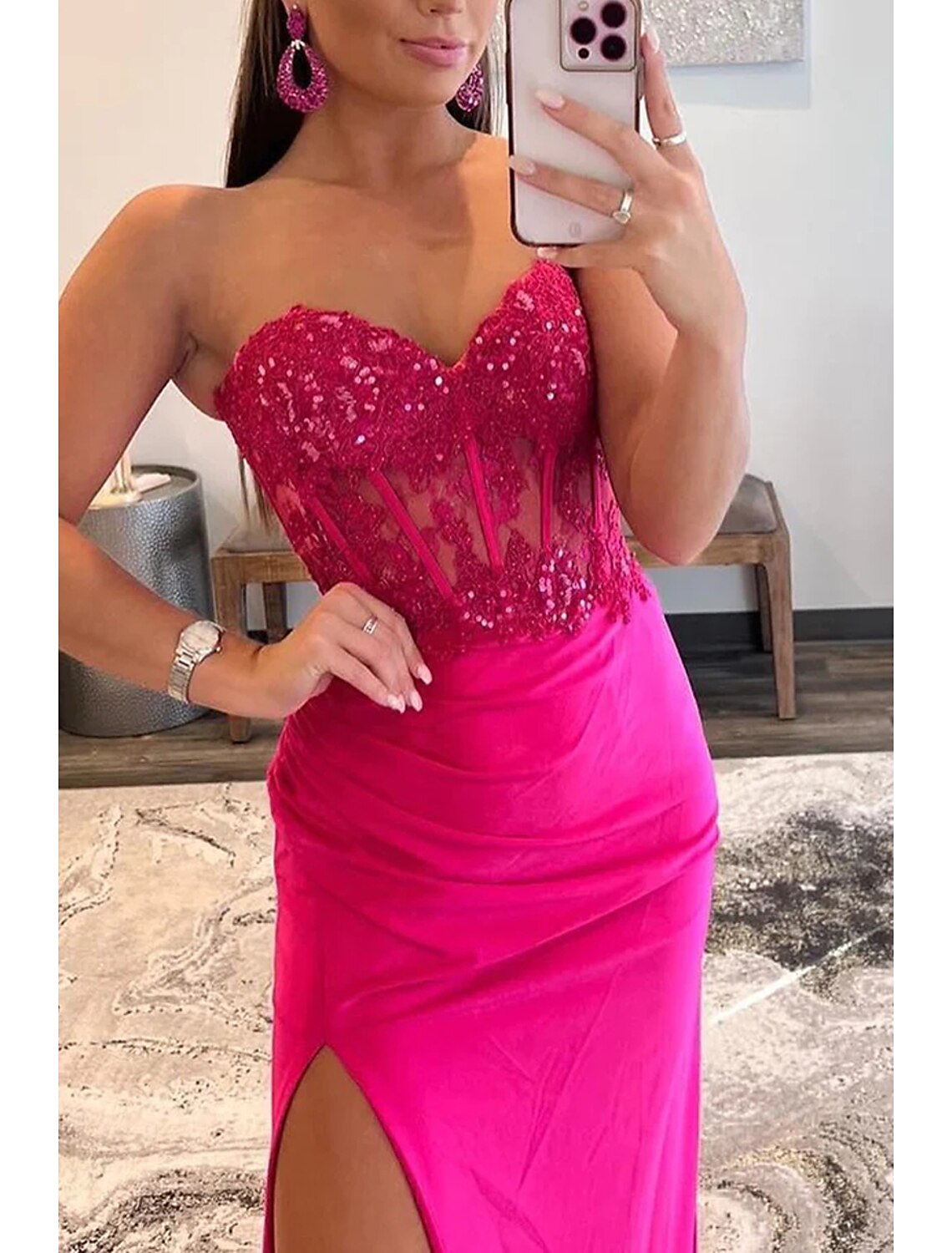 Vestidos de fiesta de sirena/trompeta, estilo imperio, formales, para bodas, con cola larga/cortada, sin mangas, escote corazón, satén con apliques