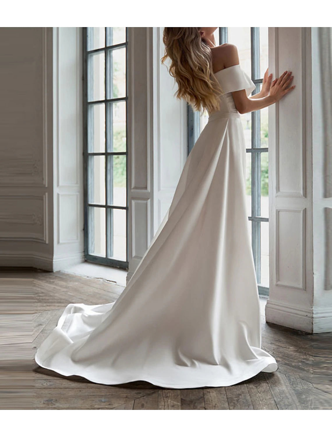 Vestidos de novia sencillos para despedida de soltera, con brillo y destellos, vestido de gala, hombros descubiertos, sin mangas, largo hasta la rodilla, de encaje, con apliques, color liso