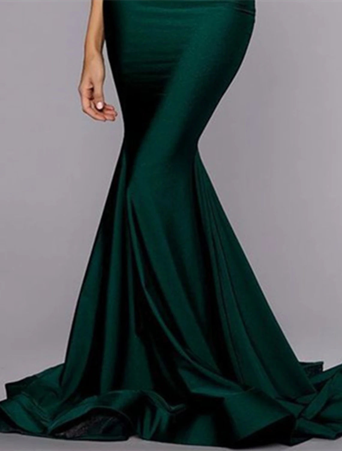 Vestido de noche de sirena/trompeta con corsé, vestido formal para invitada de boda, cola larga/cortada, sin mangas, sin tirantes, charmeuse con pliegues