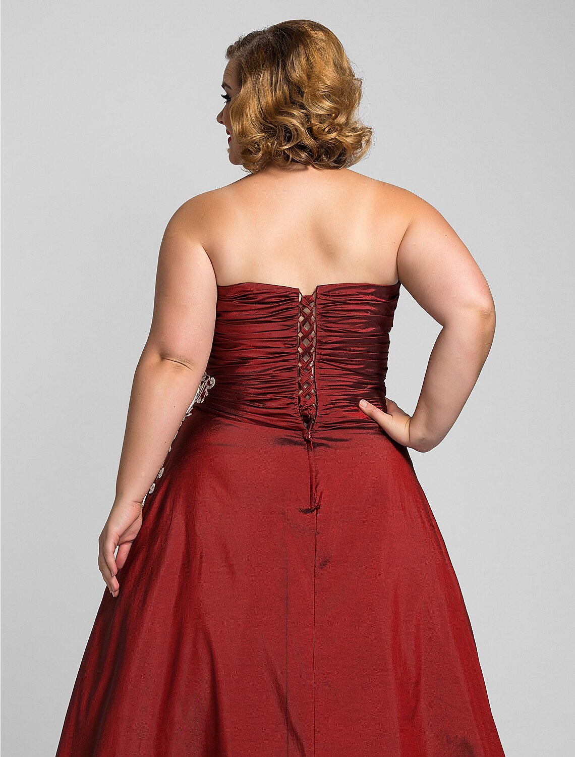 Vestido de fiesta de talla grande, vestido de noche formal, sin tirantes, sin mangas, largo hasta el suelo, de tafetán con apliques de cuentas