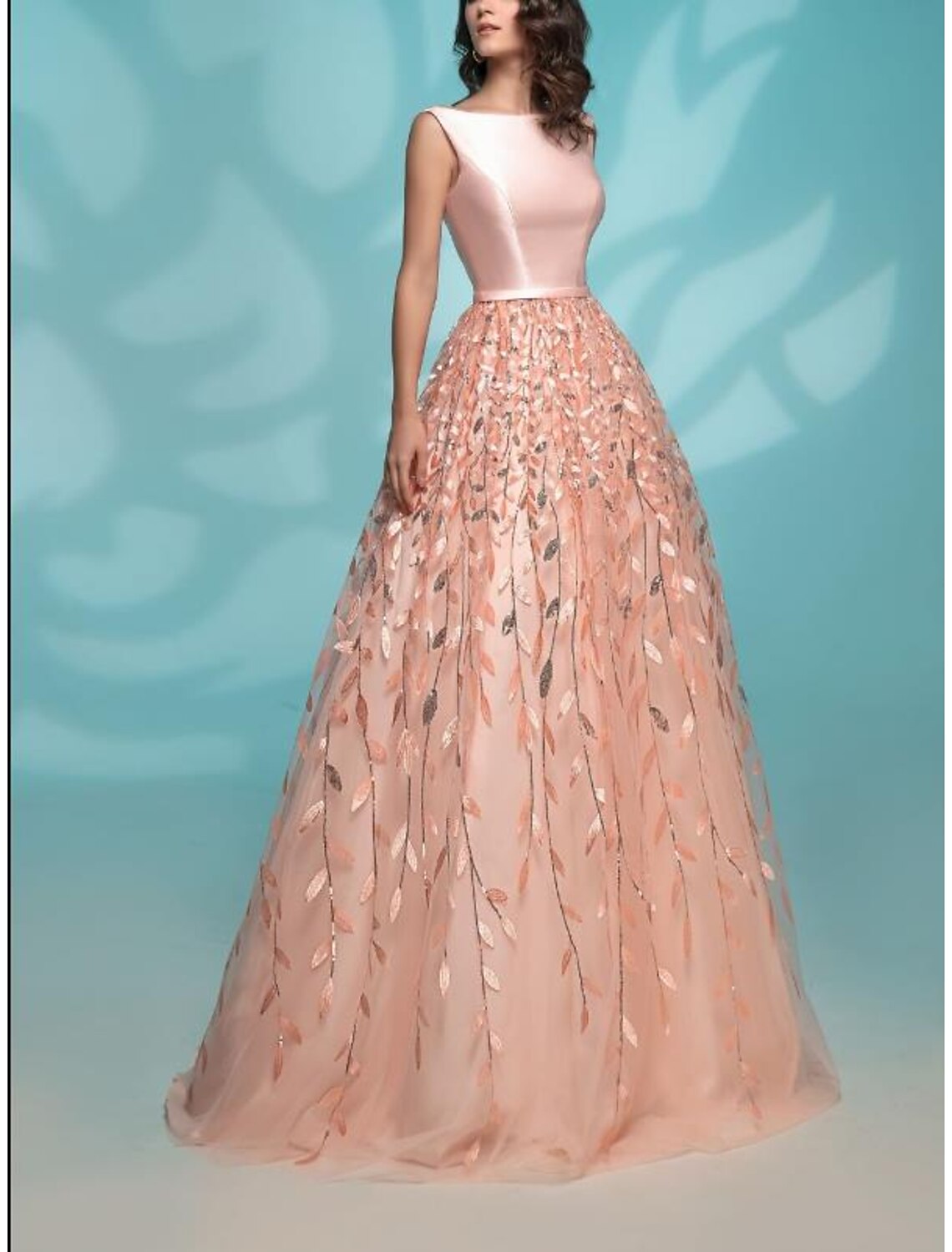 Vestido de noche de corte A, minimalista, para invitada de boda, fiesta de bodas, largo hasta el suelo, sin mangas, cuello joya, encaje con apliques de lentejuelas, color puro