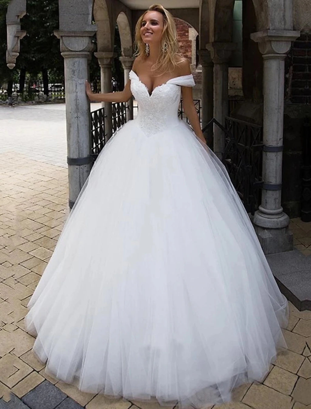 Vestidos de novia con hombros descubiertos, mangas cortas, cola capilla, tul, para fiesta de bodas de verano, ropa de mujer